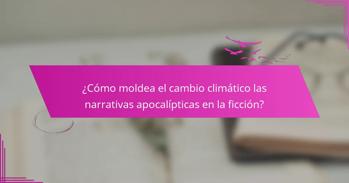 ¿Cómo moldea el cambio climático las narrativas apocalípticas en la ficción?