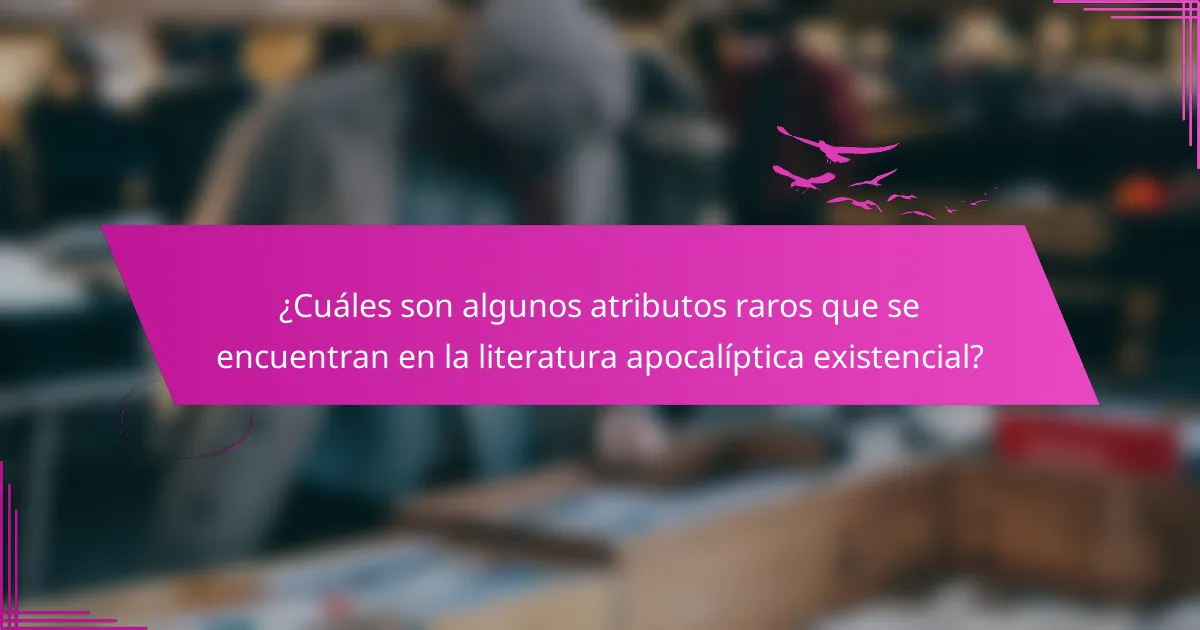 ¿Cuáles son algunos atributos raros que se encuentran en la literatura apocalíptica existencial?