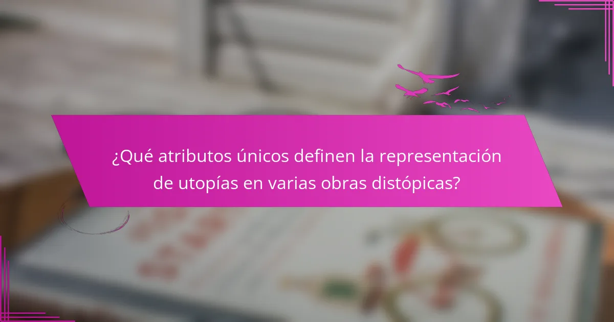 ¿Qué atributos únicos definen la representación de utopías en varias obras distópicas?