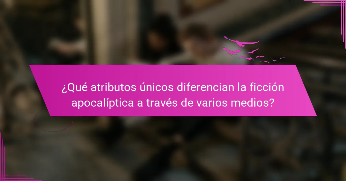 ¿Qué atributos únicos diferencian la ficción apocalíptica a través de varios medios?