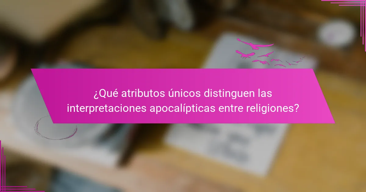 ¿Qué atributos únicos distinguen las interpretaciones apocalípticas entre religiones?
