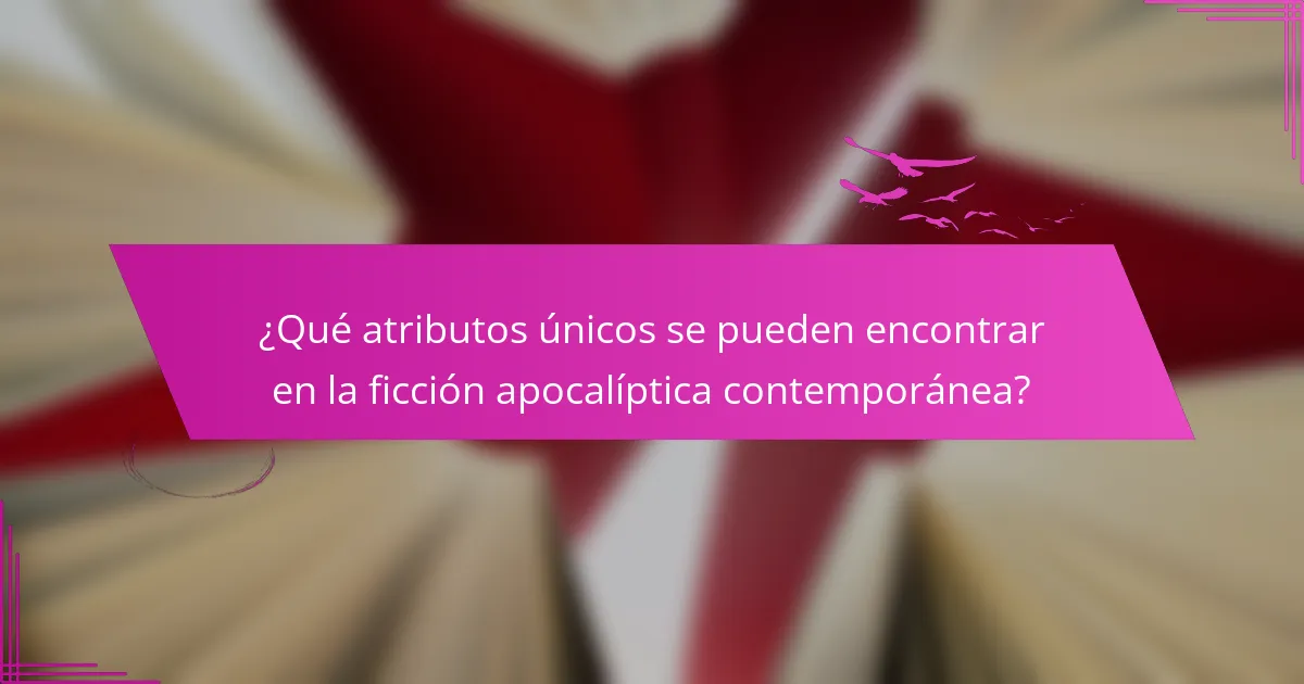 ¿Qué atributos únicos se pueden encontrar en la ficción apocalíptica contemporánea?