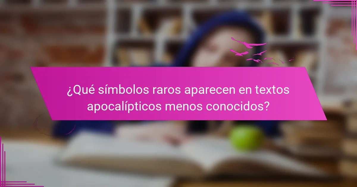 ¿Qué símbolos raros aparecen en textos apocalípticos menos conocidos?