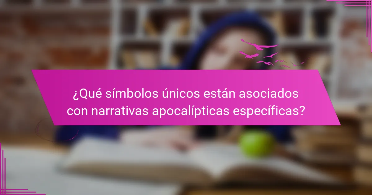¿Qué símbolos únicos están asociados con narrativas apocalípticas específicas?